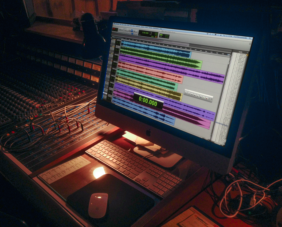 Photo of ProTools workstation and console.